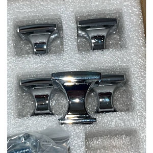 NIB Cabinet Knobs Curved Square Top Polished Chrome 7 Pack Pull Handle Hardware